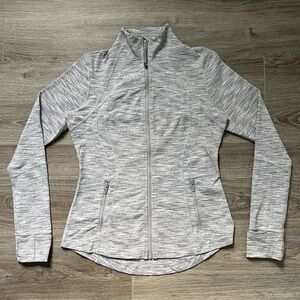 Lululemon Define Jacket Size 10 Full Zip Thumbholes Pocket Ice Grey Alpine White